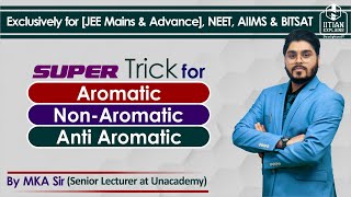 Supertricks for Aromaticity Antiaromaticity and nonaromaticity  Explain by IITian  Jee Advance [upl. by Flinn]