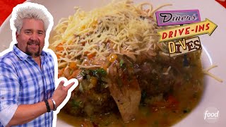 Guy Fieri Eats Duck LOrange at a GAS STATION  Diners DriveIns and Dives  Food Network [upl. by Sada]