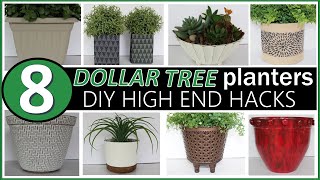 8 DOLLAR TREE PLANTER HACKS  HIGH END DIY PLANTERS  Quick and Easy [upl. by Langan30]