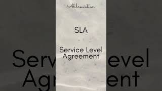 SLA Service Level Agreement [upl. by Lubbi]