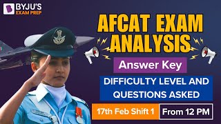 AFCAT 1 2024 Exam Analysis  17th Feb 1st Shift  AFCAT Analysis 2024  AFCAT Exam Answer key [upl. by Vaclav165]