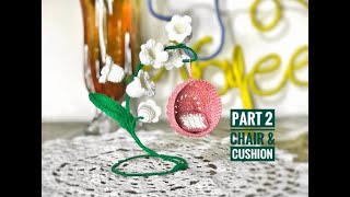 Crochet hanging chair part 2 chair amp cushion How to make a crochet chair [upl. by Nirrok]