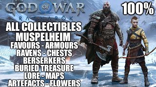 God Of War Ragnarok Muspelheim All Collectibles Guide  All Ravens Chests Favours Artefacts etc [upl. by Lanevuj487]