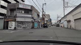 大阪府 大阪市 西成区 花園北二丁目  Osaka  Osaka  Nishinari  Hanazono Kita 2chome  Driving in Japan [upl. by Dicks]