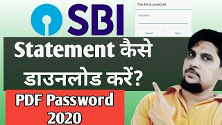 SBI Statement PDF Password 2020  How to Open SBI Statement PDF Password [upl. by Pinsky]