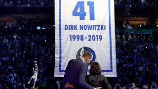 Dirk Nowitzkis Mavericks Jersey Retirement 41Forever [upl. by Htehpaj]