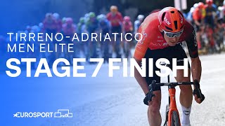 Finish to the FASTEST EVER stage 🔥  Stage 7 Finish TirrenoAdriatico 2024  Eurosport Cycling [upl. by Noam]