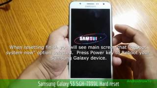 Samsung Galaxy S3 SGHT999L Hard reset [upl. by Rother]