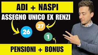 ADI e ASSEGNO UNICO in ARRIVO pure su RDC NASPI ex RENZI PENSIONI aumenti febbraiomarzo 2024 [upl. by Groot]