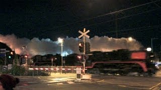 Steamrail Steam Train R761 amp R707 At Level Crossing 2172013  PoathTV Australian Railways [upl. by Nessaj520]