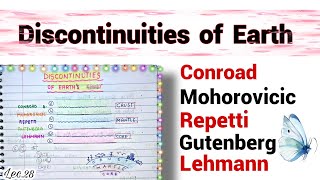 Discontinuities of Earths Layers  World Geography  Handwritten notes  Lec28  An Aspirant [upl. by Lleryd]