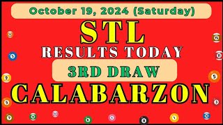 STL RESULTS TODAY CALABARZON OCTOBER 19 20243rd DRAW RESULTSCAVITELAGUNA BATANGASRIZALQUEZON [upl. by Hajidak]