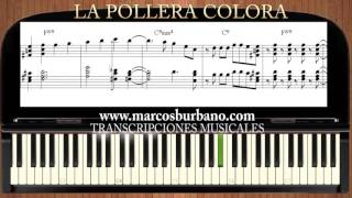 LA POLLERA COLORA  PIANO TUTORIAL [upl. by Vernice]