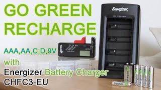 Unboxing and Review Energizer Battery Charger CHFC3EU and TAKIT Battery Tester [upl. by Neerual]