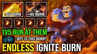 WTF UNLIMITED IGNITE BURN 1v5 Radiance Flame Cloak Multicast Super Farm Solo Mid Ogre Magi Dota 2 [upl. by Kristopher]