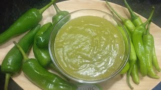 Green Chilli Sauce  easy way to make green Chilli Sauce recipe [upl. by Jestude689]