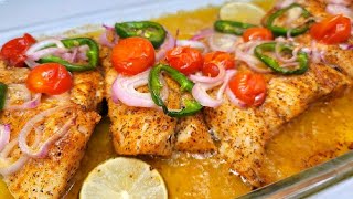 Quick amp easy oven baked fish  recipe [upl. by Lyrradal]