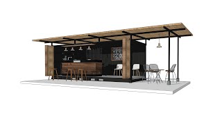 Sketchup 3dMembuat Mini Coffee Shop [upl. by Calypso547]