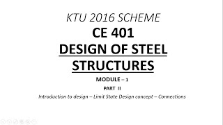 Limit State design of Connections  DSS  Module 1  Part II  KTU BTech CE S7  Free Online Class [upl. by Einohpets]