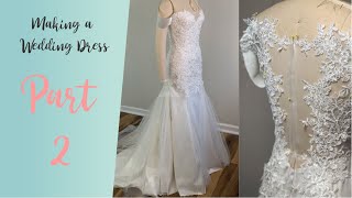 DIY Wedding Dress  Wedding dress with lace appliques 2 [upl. by Rubin535]