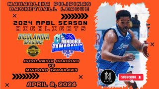 MPBL HIGHLIGHTS BICOLANDIA ORAGONS VS MINDORO TAMARAWS APRIL 8 2024 [upl. by Monica]