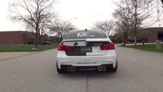 BMW F30 335i N55 Meisterschaft Full cat back GTC exhaust 4x90mm Round [upl. by Grinnell374]