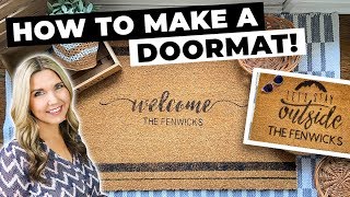 How to Make a Doormat with a Cricut ⭐ DIY Floor mat [upl. by Kyla750]