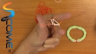 Tutorial braccialetti elastici con 3 dita  elasticolor [upl. by Aihsenyt630]