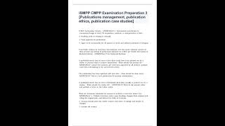 ISMPP CMPP Examination Preparation 3 Publications management publication ethics publication case s [upl. by Sirkin]