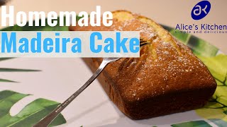 How to make an Easy Madeira Cake Pound Cake Alices Kitchen [upl. by Nomla]