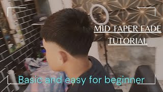 MID TAPER FADE HAIR CUT TUTORIAL [upl. by Nosnor]