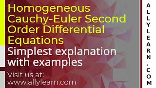 EulerCauchy Equations  2nd Oder ODE  Hindi [upl. by Ecreip]