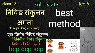 Close paking efficiency निविङ संकुलन क्षमता । scp hcp ccp hcp [upl. by Schonthal]