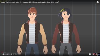 Learn Cartoon Animator 5 – Lesson 18  Character Creation Part 1 tutorial [upl. by Smallman]