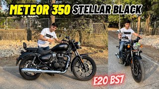 New Meteor 350 E20 BS7  Royal Enfield Meteor Stellar Black 🔥 [upl. by Eleda]