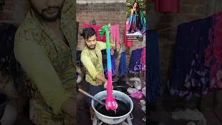 Cotton sarees Dye process dyeable viralshorts tiedye youtubetamil tamilshorts tamiltrending [upl. by Lance314]