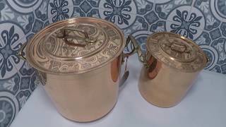 2 Copper Stock Pots With Lids [upl. by Rodmur639]