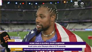 Paris 2024  Noah Lyles reflects on victory after winning the 100m final  SportsMax [upl. by Fiorenze]