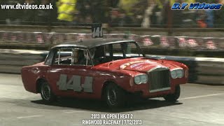 2013 UK Open Heat 2  Banger Racing  Ringwood Raceway [upl. by Assyli]