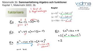 Matematik 3 Sammanfattning ALGEBRA OCH FUNKTIONER Del 1 [upl. by Nivi]