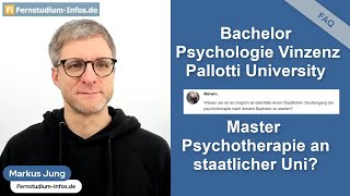 Bachelor Psychologie im Fernstudium – dann Master Psychotherapie an Universität [upl. by Anialem]