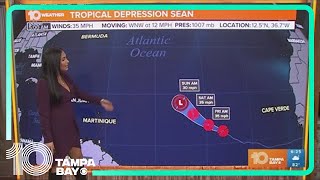 Tracking the Tropics Tropical Storm Sean no threat to land  5 am Thursday [upl. by Acinoev]