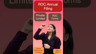 ROC Annual Filing I ROC Compliance for Pvt Ltd I AOC4 amp MGT 7 shorts viralvideo ytshorts roc [upl. by Goulette]