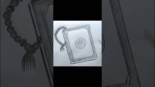 Drawing Quran with Tasbeeh  Beautiful Quran Drawing Tutorial shorts shortsfeed Quran islam [upl. by Serolod]