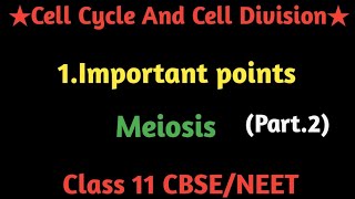 Cell Cycle And Cell Division Meiosis Part2 [upl. by Bashuk930]