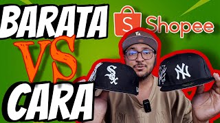 Comparación gorra BARATA VS gorra CARA  SHOPEE [upl. by Alisia]