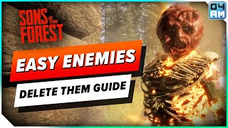 Sons of The Forest EASY Enemy Guide  How To Kill All Cannibals amp Mutants Fast [upl. by Evslin]