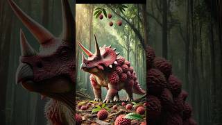 Triceratops and Lychee Mutation 🍫🍩🧬🦸short animalfusion dinosaur hybrid ytshorts animals ai [upl. by Sucramraj477]