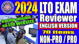 LTO EXAM REVIEWER 2024 English version for NON PROFESSIONAL and PROFESSIONAL DRIVERS LICENSE [upl. by Arelc]