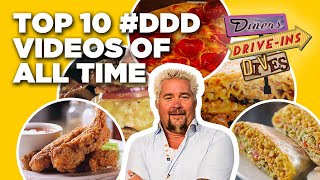 Top 10 DDD Videos of ALL Time with Guy Fieri  Diners DriveIns and Dives  Food Network [upl. by Thagard]